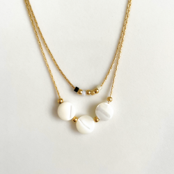 Double necklace 4 leaf clover 